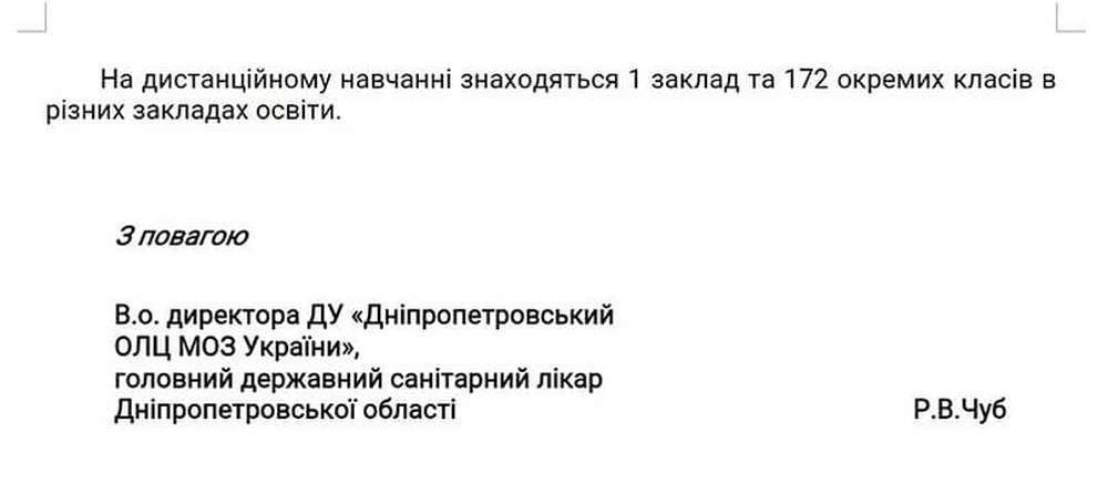 Сколько заболевших детей и педагогов в школах в Днепре 6