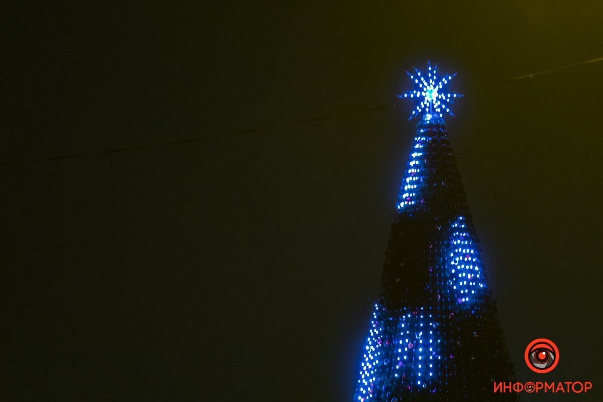 Зажглись огни на зеленой красавице