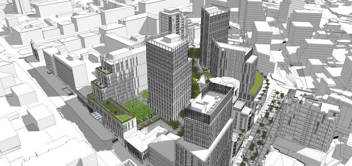 Проект застройки квартала: слева улица Шевченко, снизу - Южная Проект застройки квартала: слева улица Шевченко, снизу - Южная