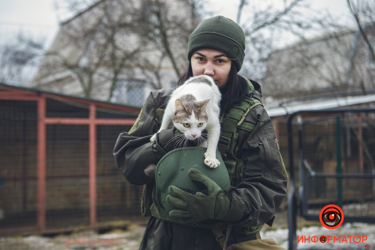 Военные, полицейские и спасатели снялись в фотосессии с бездомными животными в Днепре: классные фото 17