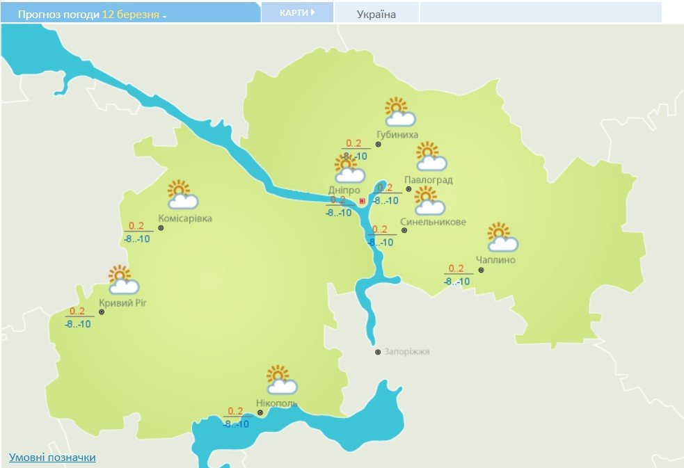 В Днепре будет пасмурно