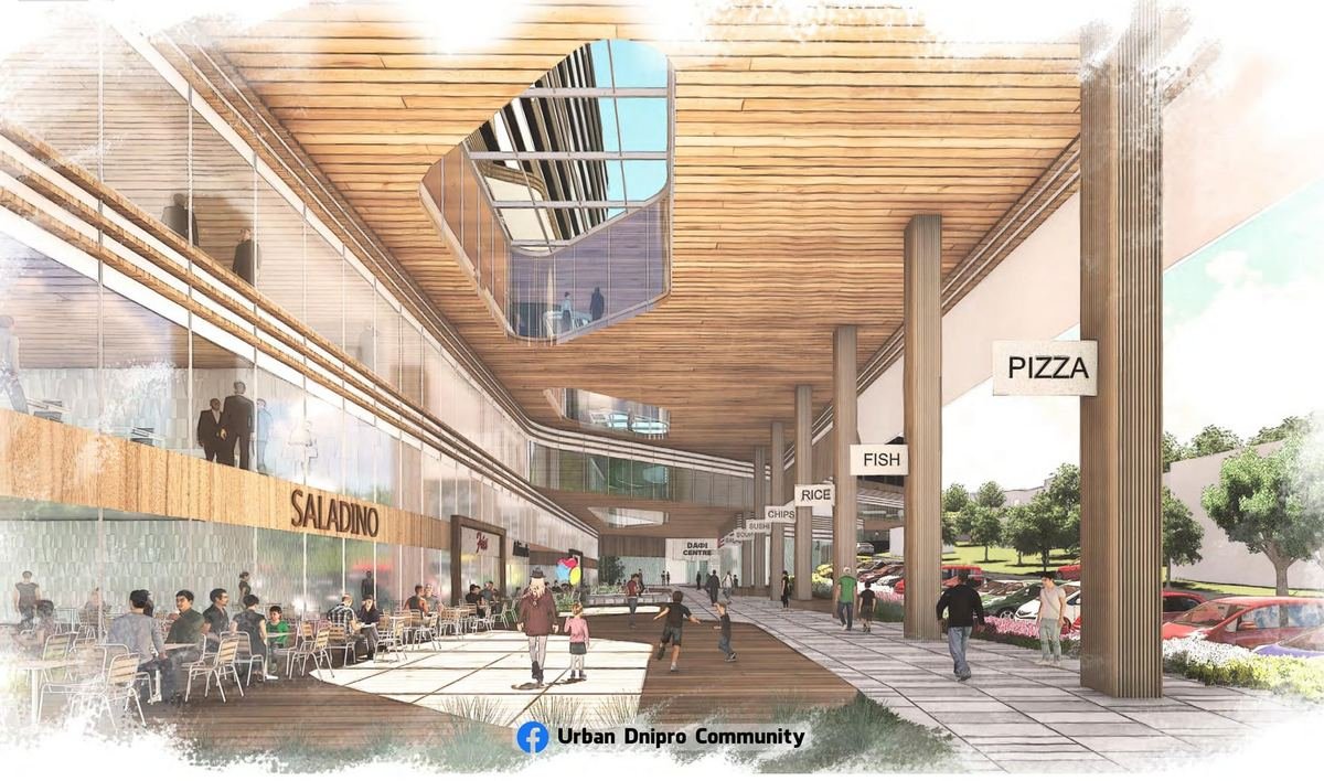 На первых этажах - торгово-развлекательная зона На первых этажах - торгово-развлекательная зона