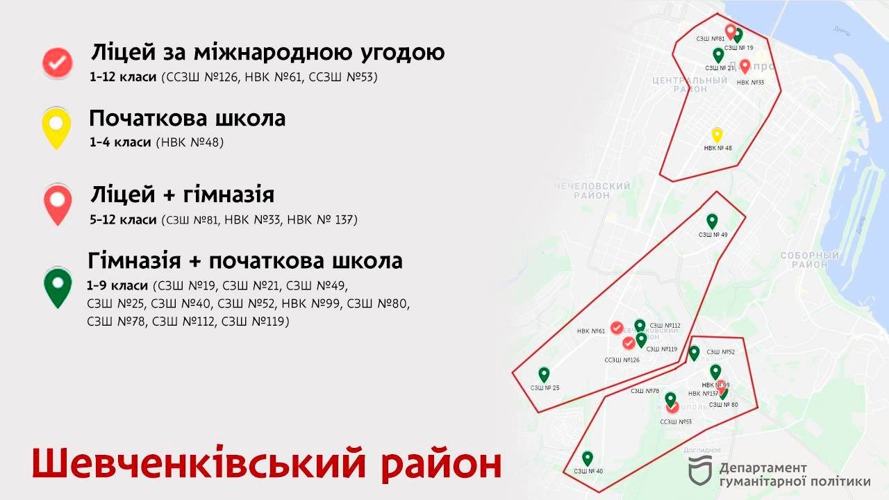Как будет проходить реформа образования в Днепре: комментарии, карты лицеев и гимназий 6