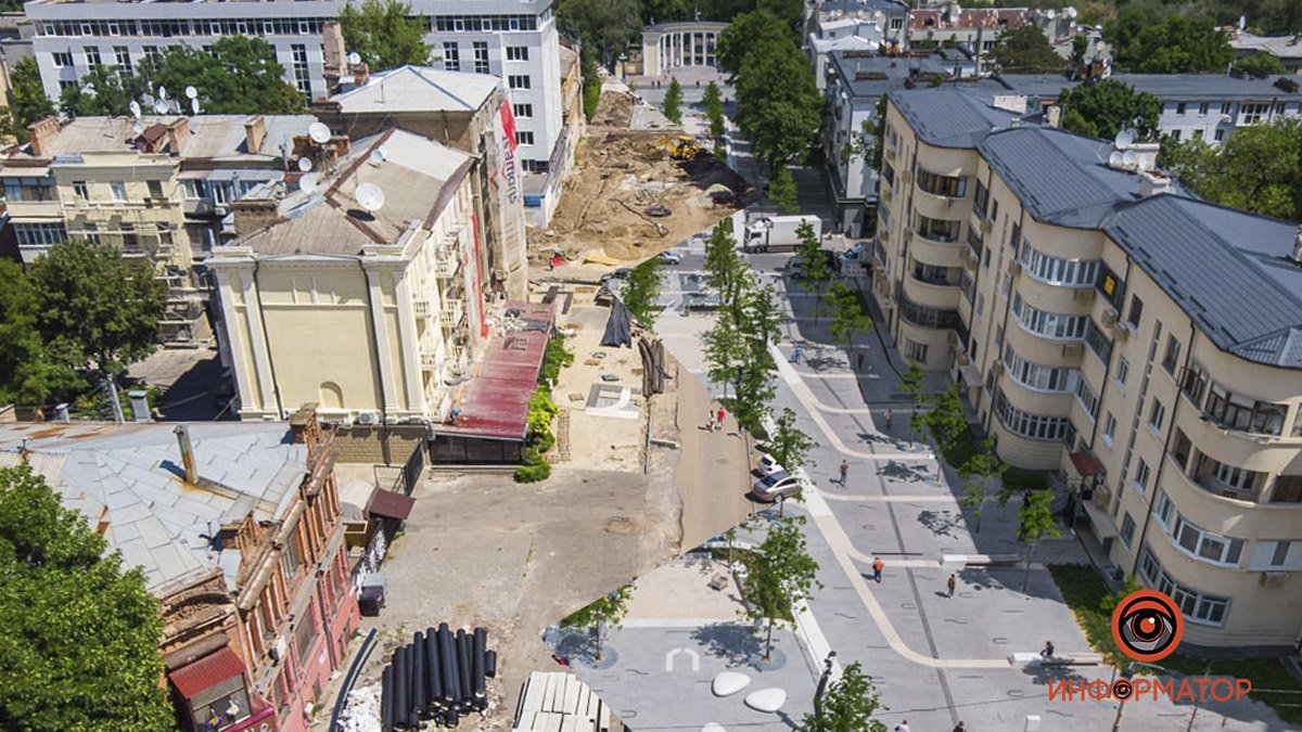 Было - стало: как выглядят площадь Шевченко и улица Яворницкого до и после реконструкции