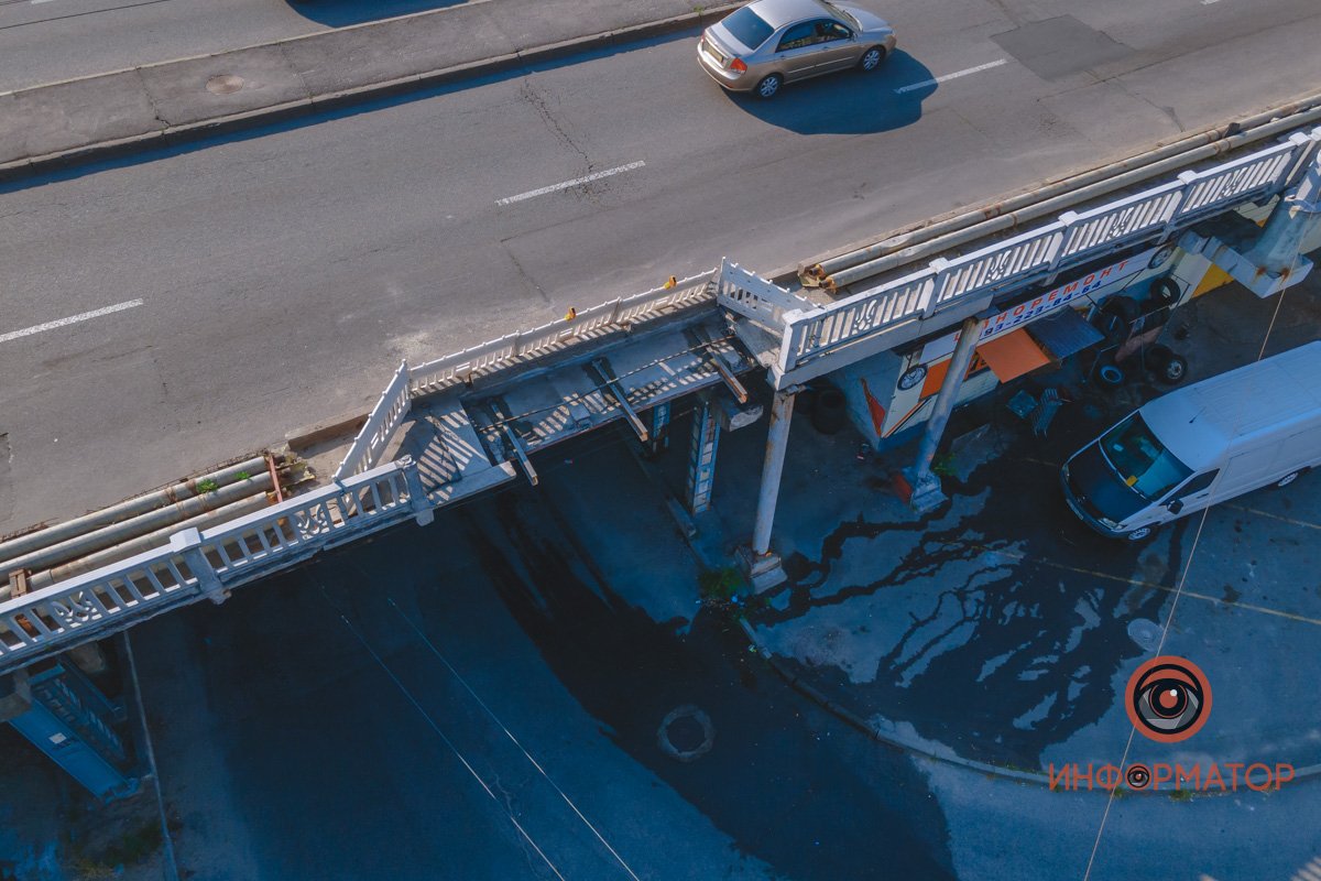 На Слобожанском проспекте исчезла часть путепровода