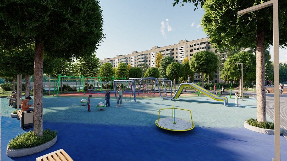 Детская площадка в сквере Усачева Детская площадка в сквере Усачева