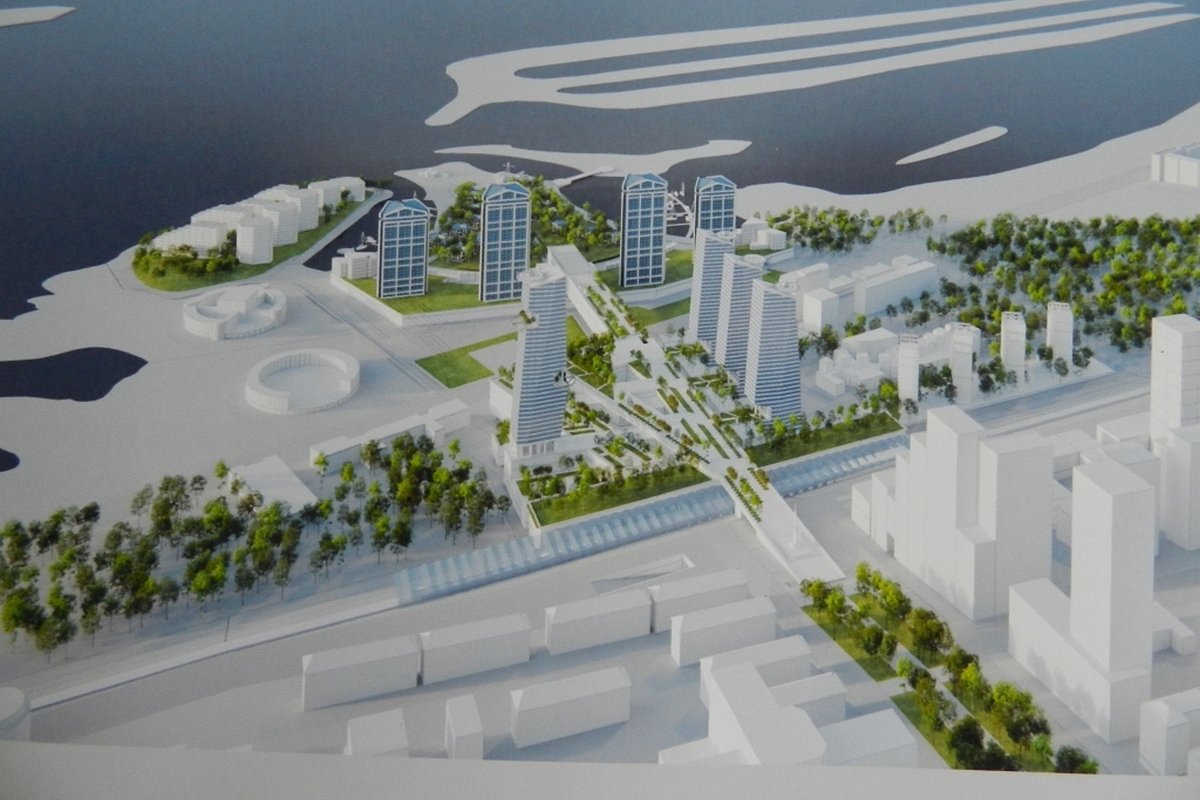 Проспект Яворницкого хотят продлить пешеходным мостом и высотками до Набережной Победы Проспект Яворницкого хотят продлить пешеходным мостом и высотками до Набережной Победы