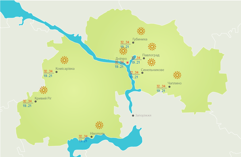 Погода на 14 июля: в Днепре весь день будет солнечно