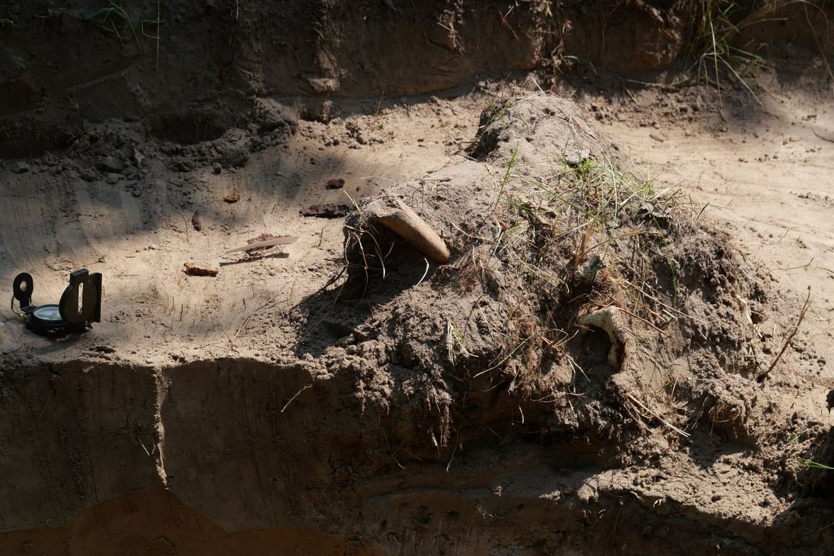 Также нашли обломки немецкого снаряда калибра 105 мм и немецкой минометной мины