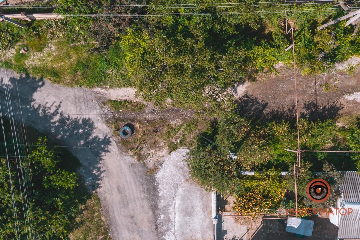 Вид места протечки с квадрокоптера Вид места протечки с квадрокоптера