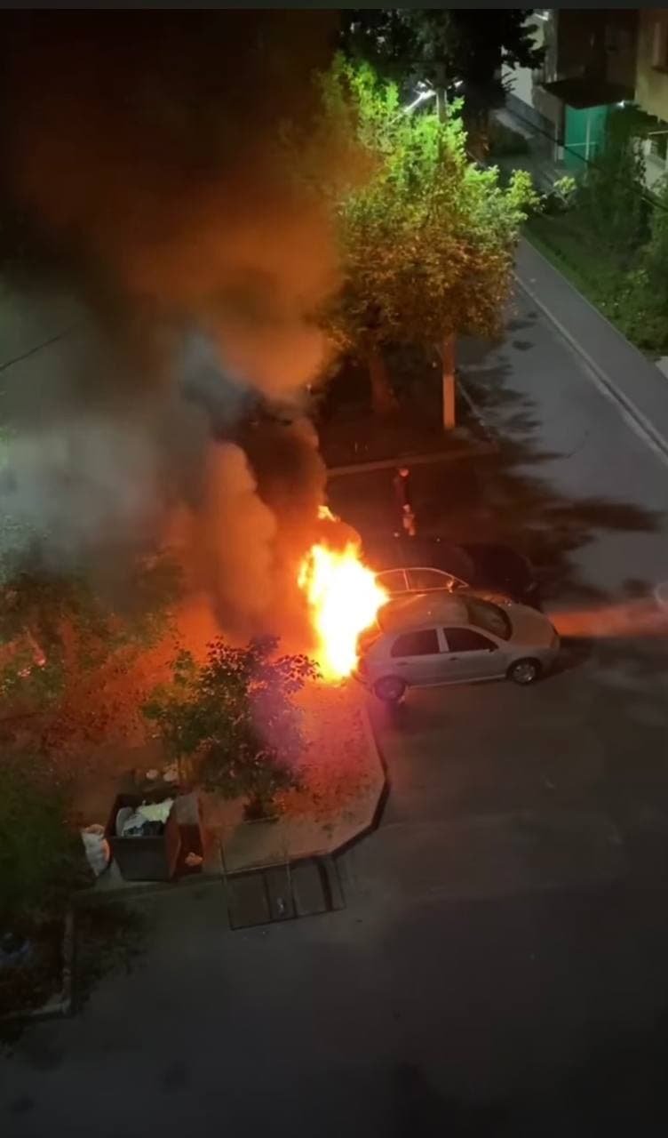 В Парусном переулке горели припаркованные автомобили Audi A4 и Skoda Fabia