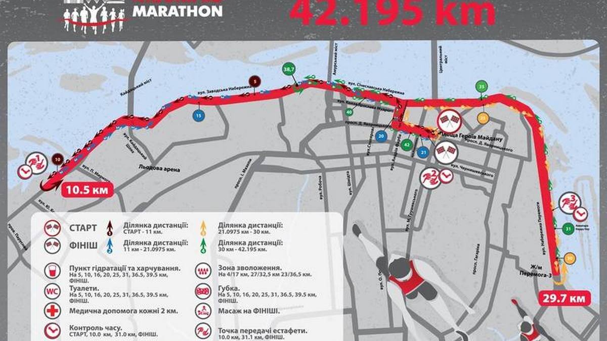 Маршрут 4th Dnipro Marathon 2019 - останется неизменным и в 2021 году Маршрут 4th Dnipro Marathon 2019 - останется неизменным и в 2021 году