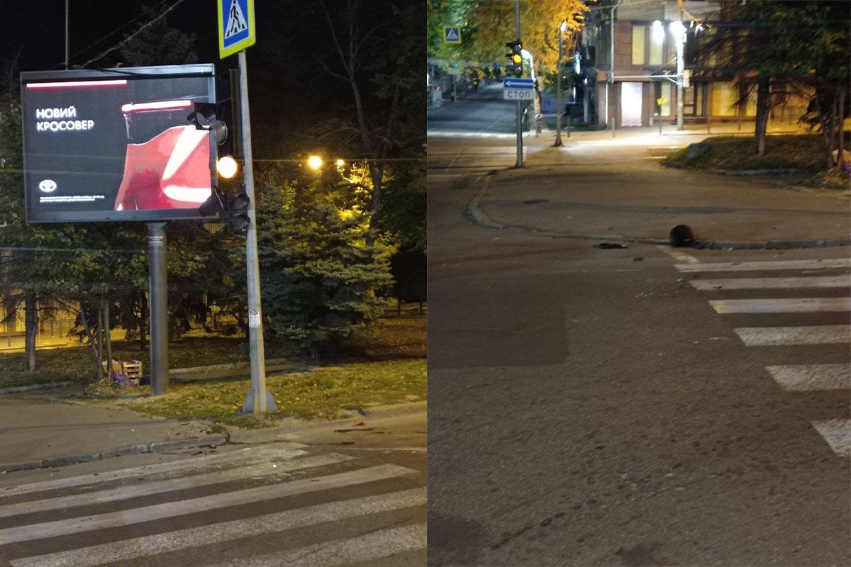 Renault врезался в светофор Renault врезался в светофор