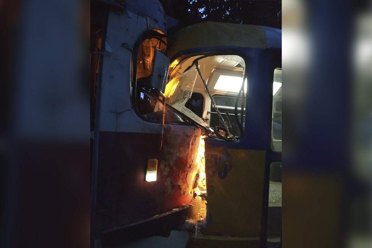 На проспекте Пушкина столкнулись два трамвая