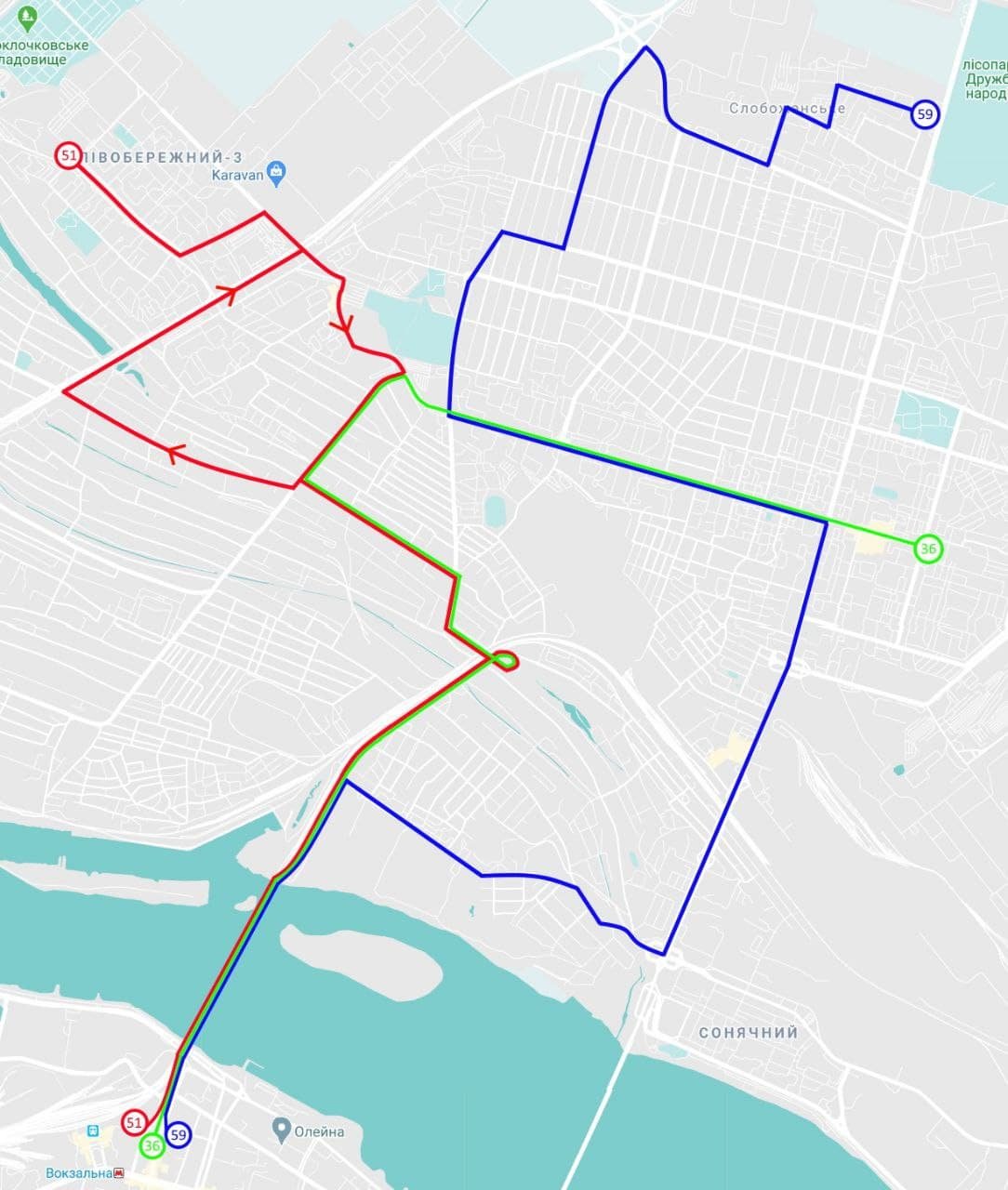 Обновленная схема движения транспорта из-за перекрытия Янтарной