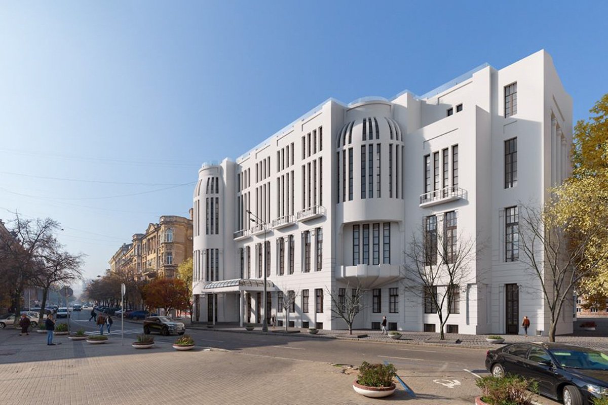 Здание филармонии со стороны улицы Воскресенской - проект реконструкции Здание филармонии со стороны улицы Воскресенской - проект реконструкции