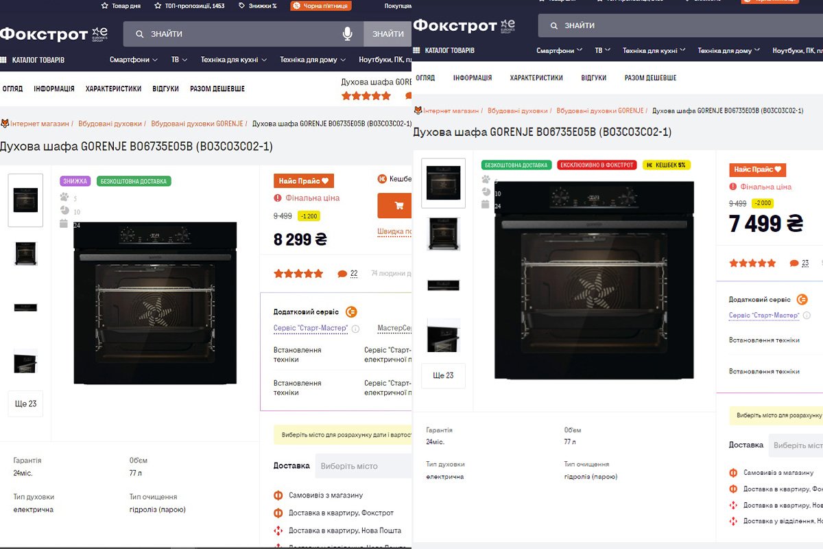 «Фокстрот» - духовка подешевела