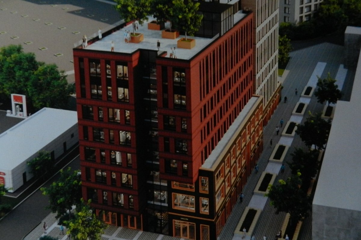 Объем планируемого здания со стороны Слобожанского проспекта