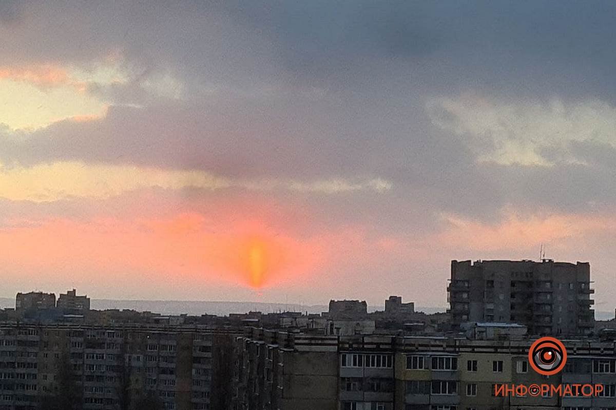 В Днепропетровской области заметили солнечный столб 1