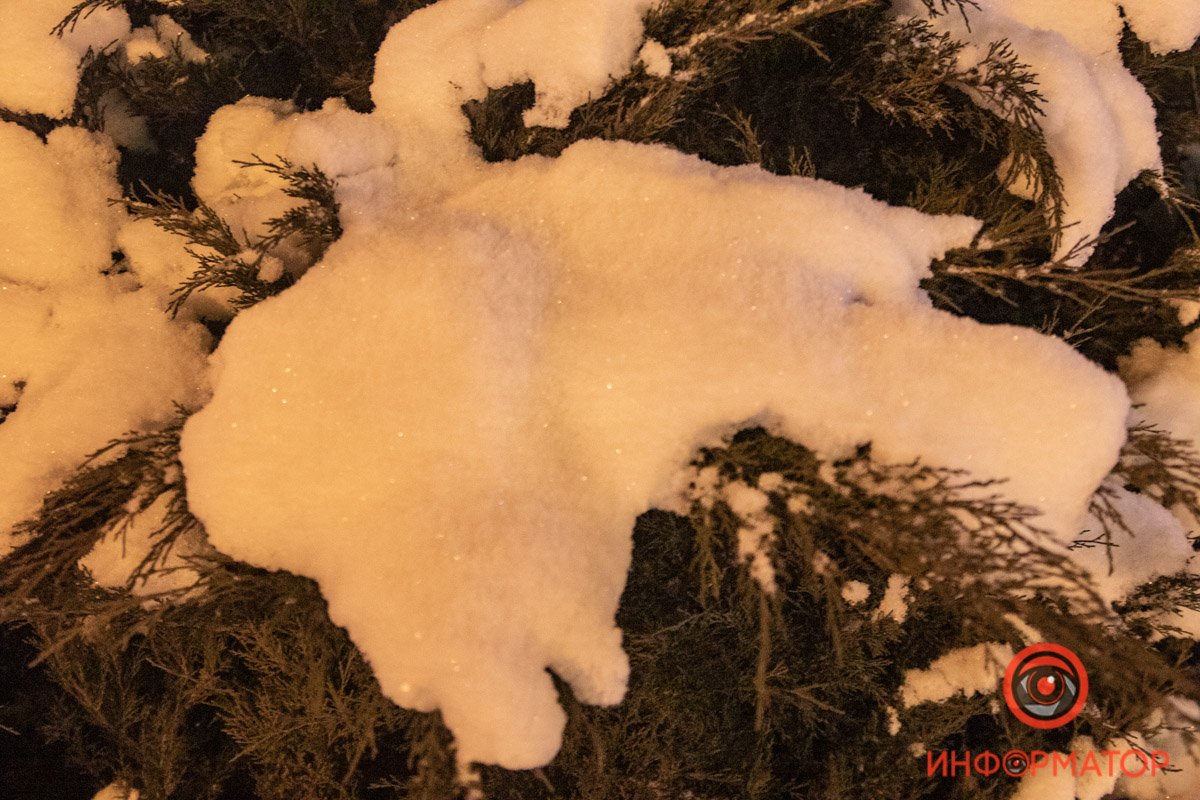 Днепр присыпало хлопьями снега 3