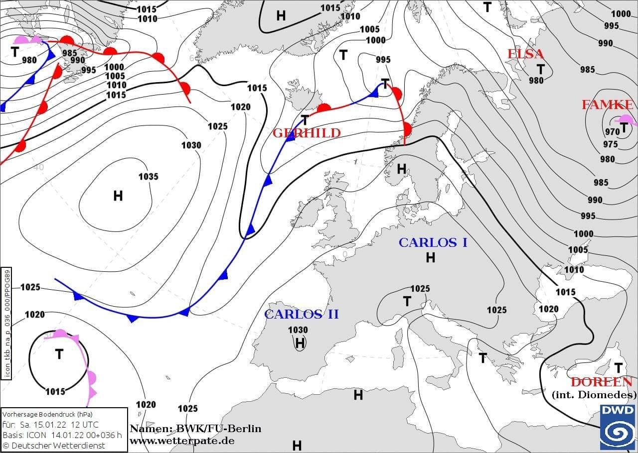 Антициклон Карлос и циклом Фамке Антициклон Карлос и циклом Фамке