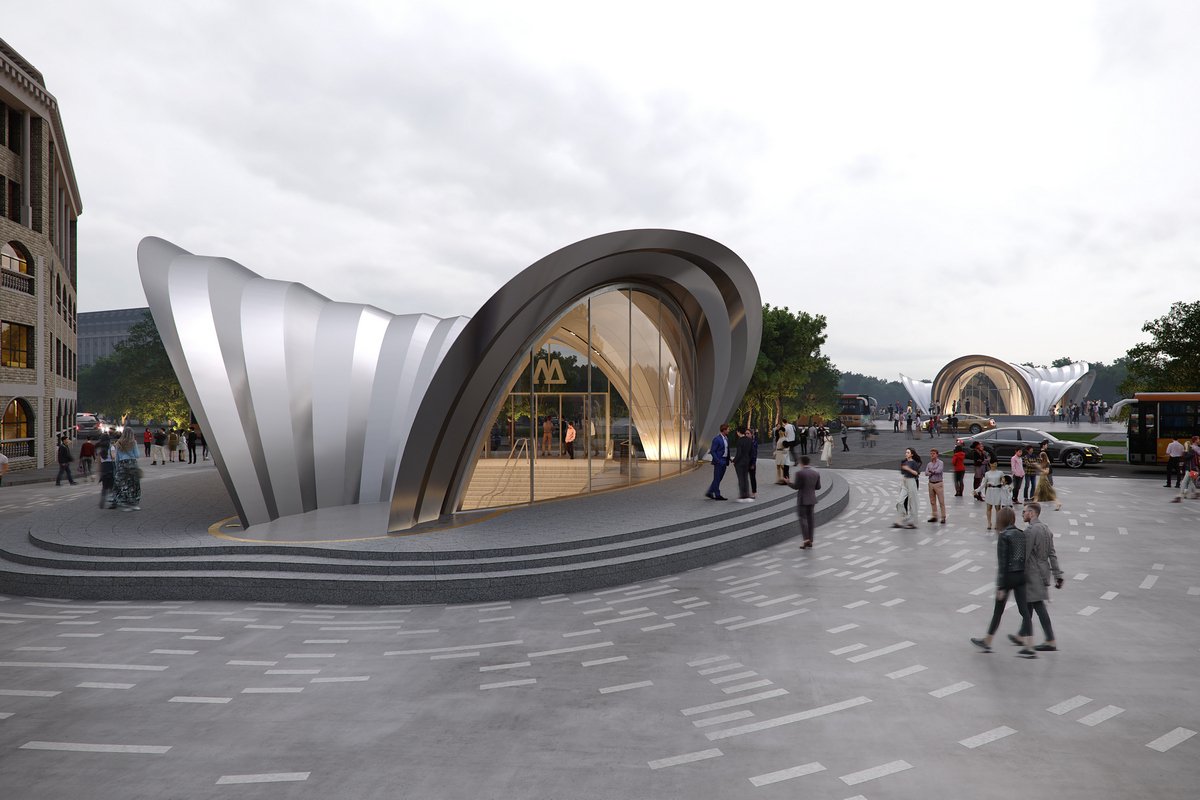 Вход на станцию метро "Театральная" со стороны улицы Столярова