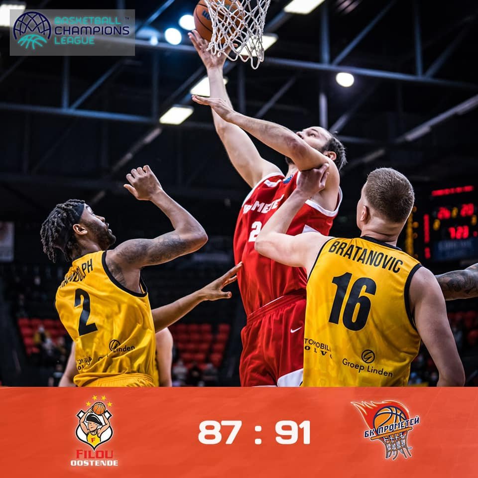 БК «Прометей» победил БК «Фила Остенде» в рамках Лиги чемпионов 2