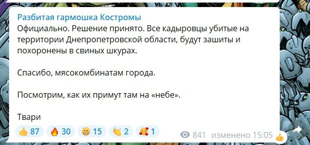 "Кадыровцы, убитые в Днепропетровской области, будут похоронены в свиных шкурах", – Михаил Лысенко 1