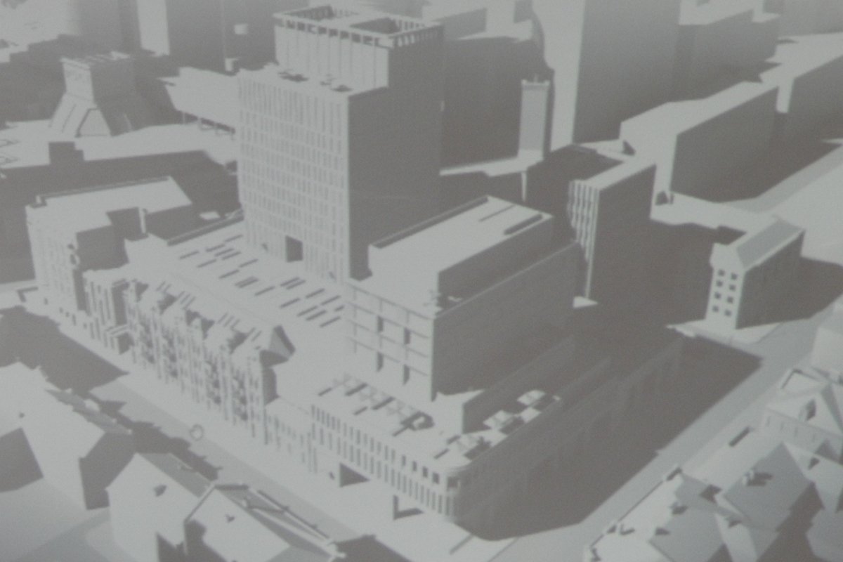 МФК на месте торговых рядов с высотным объемом внутри квартала МФК на месте торговых рядов с высотным объемом внутри квартала