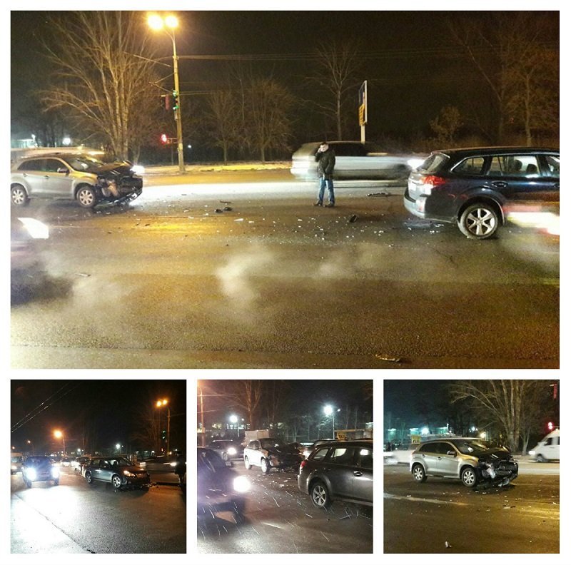 ДТП на Победе: столкнулись автомобили Subaru и Mitsubishi (ФОТО) 1