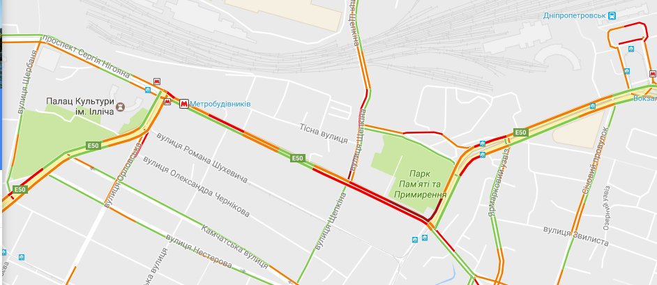 Множество ДТП и затруднение движения: где сейчас пробки в Днепре (КАРТА) 3