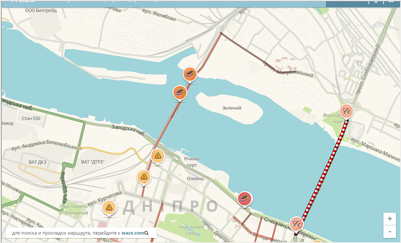 Карта пробок и загруженность мостов в Днепре: куда не стоит ехать автомобилистам 1