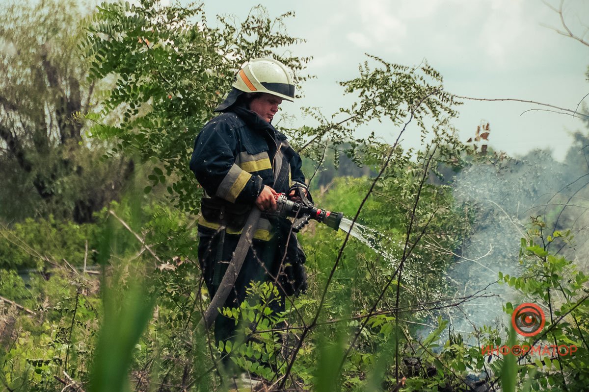 В Днепре на Набережной Победы загорелся сухостой 7