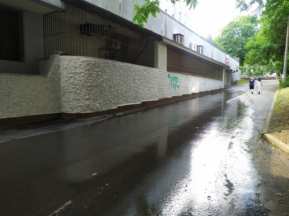 Из-за дождя в парке Глобы образовался ручей 2