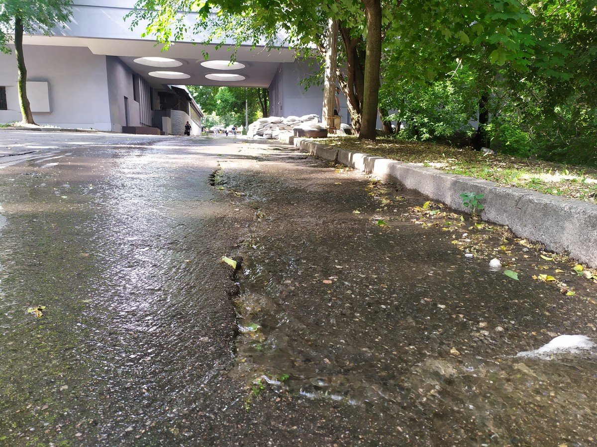 Из-за дождя в парке Глобы образовался ручей 4