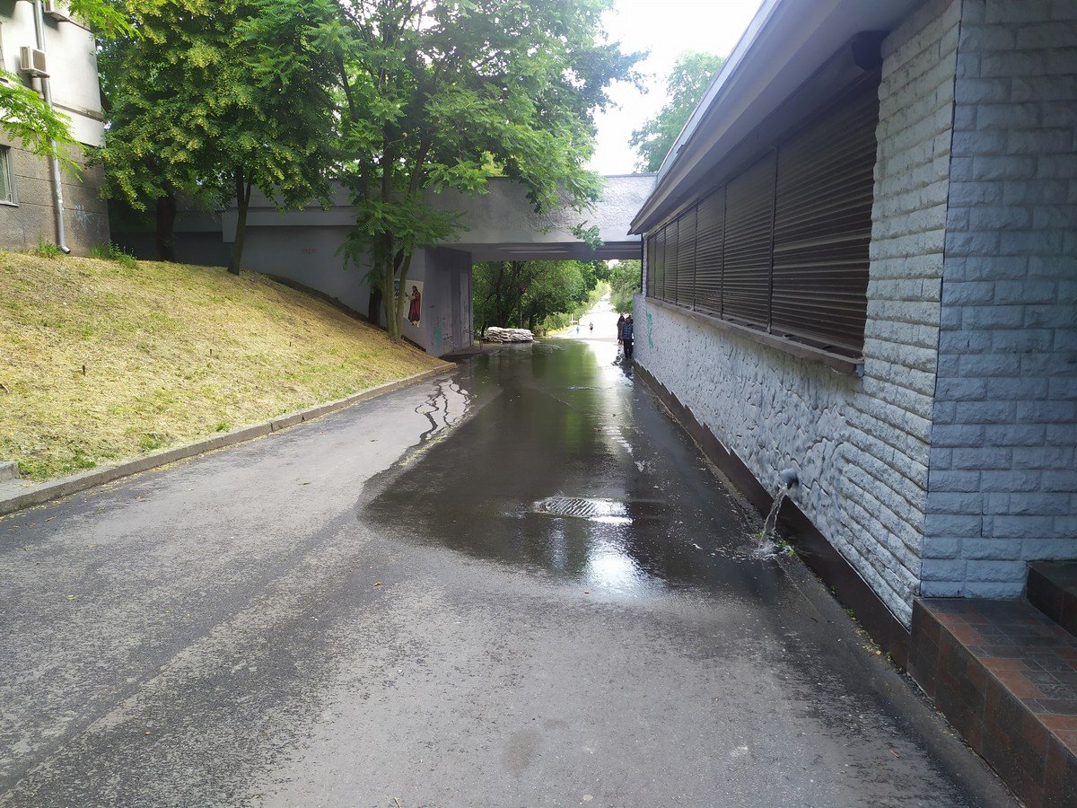 Из-за дождя в парке Глобы образовался ручей 6