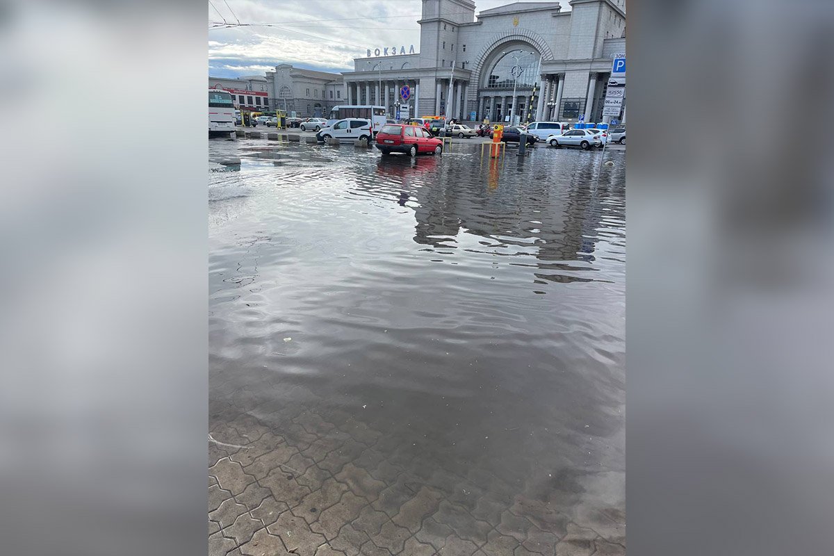 В Днепре прошел ливень с градом 3