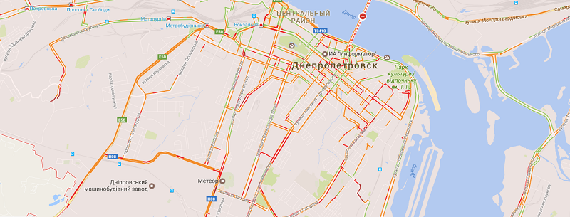 Из-за непогоды в Днепре большие пробки 2