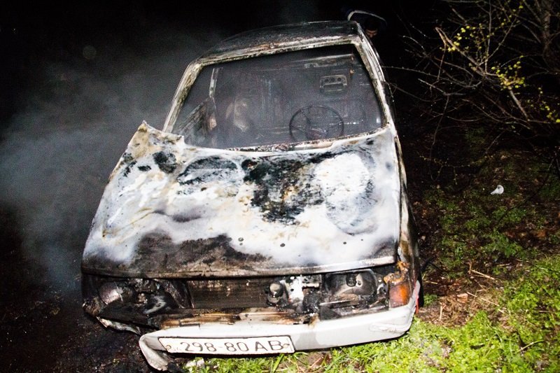 Ночной пожар: на Победе сгорел автомобиль 1