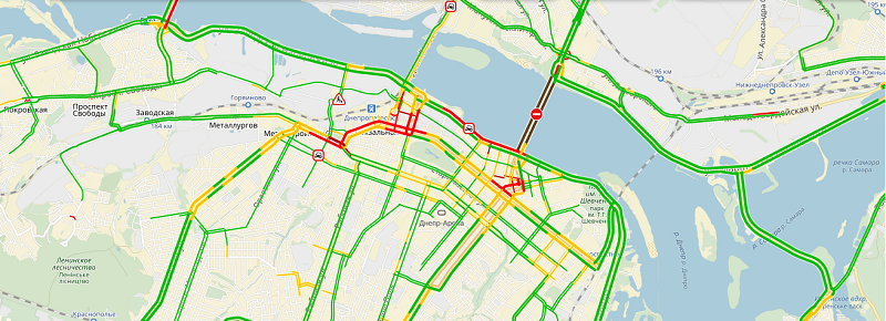 Где сейчас в Днепре пробки: смотрите карту 2