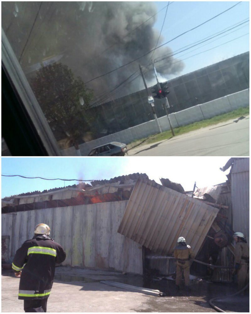 Сильный пожар на Левом берегу: горит склад 2