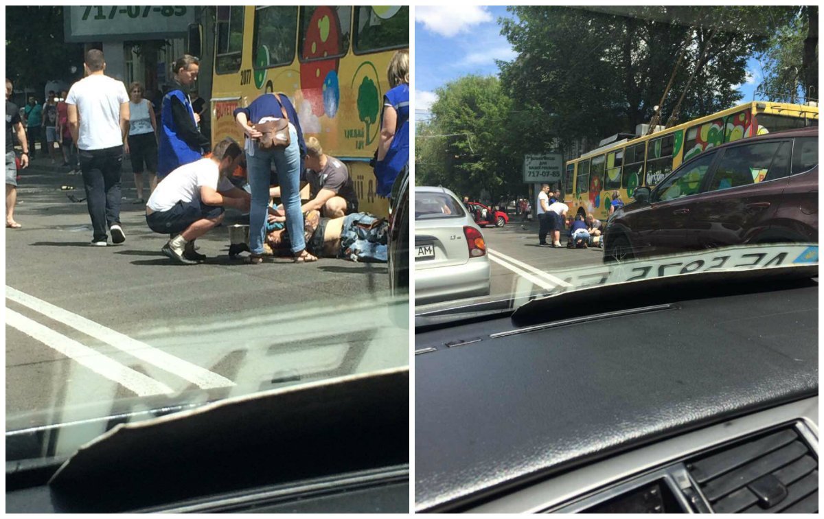 ДТП на Гагарина: столкнулись Audi и мотоциклист 1