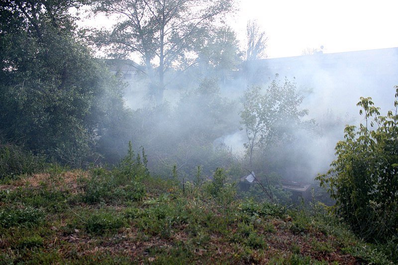 Огонь и много дыма: что горело возле Амурского моста 4