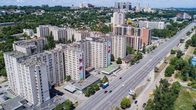 На одной из многоэтажек Днепра расцвели маки: на Победе появился новый мурал 7