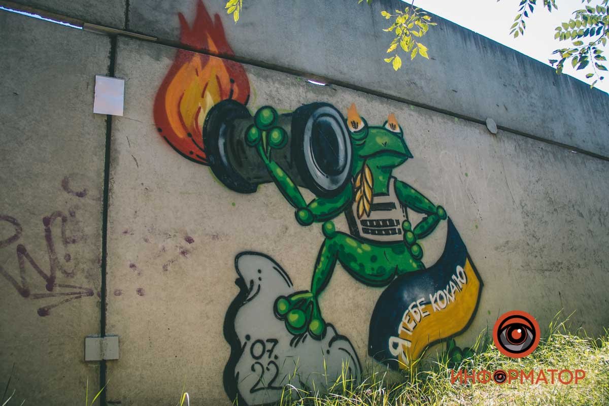 Художниця Ліза Зайченко малює на стінах патріотичних та закоханих жаб Художниця Ліза Зайченко малює на стінах патріотичних та закоханих жаб