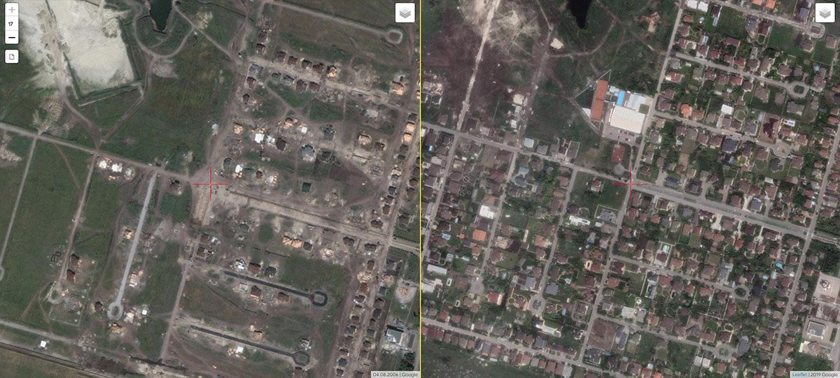 На другому знімку вже відбудований район «Золоті ключі»