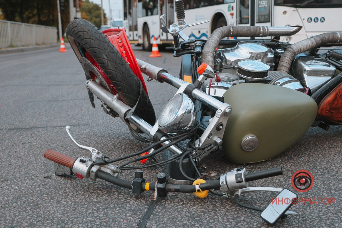 В ДТП пострадал только мотоциклист