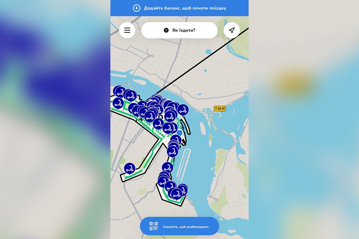 Розташування самокатів