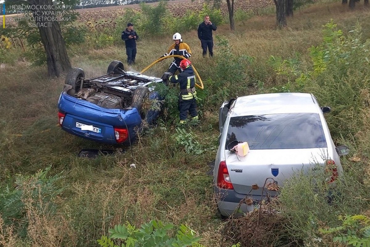 Dacia та Hyundai злетіли з траси та перекинулися