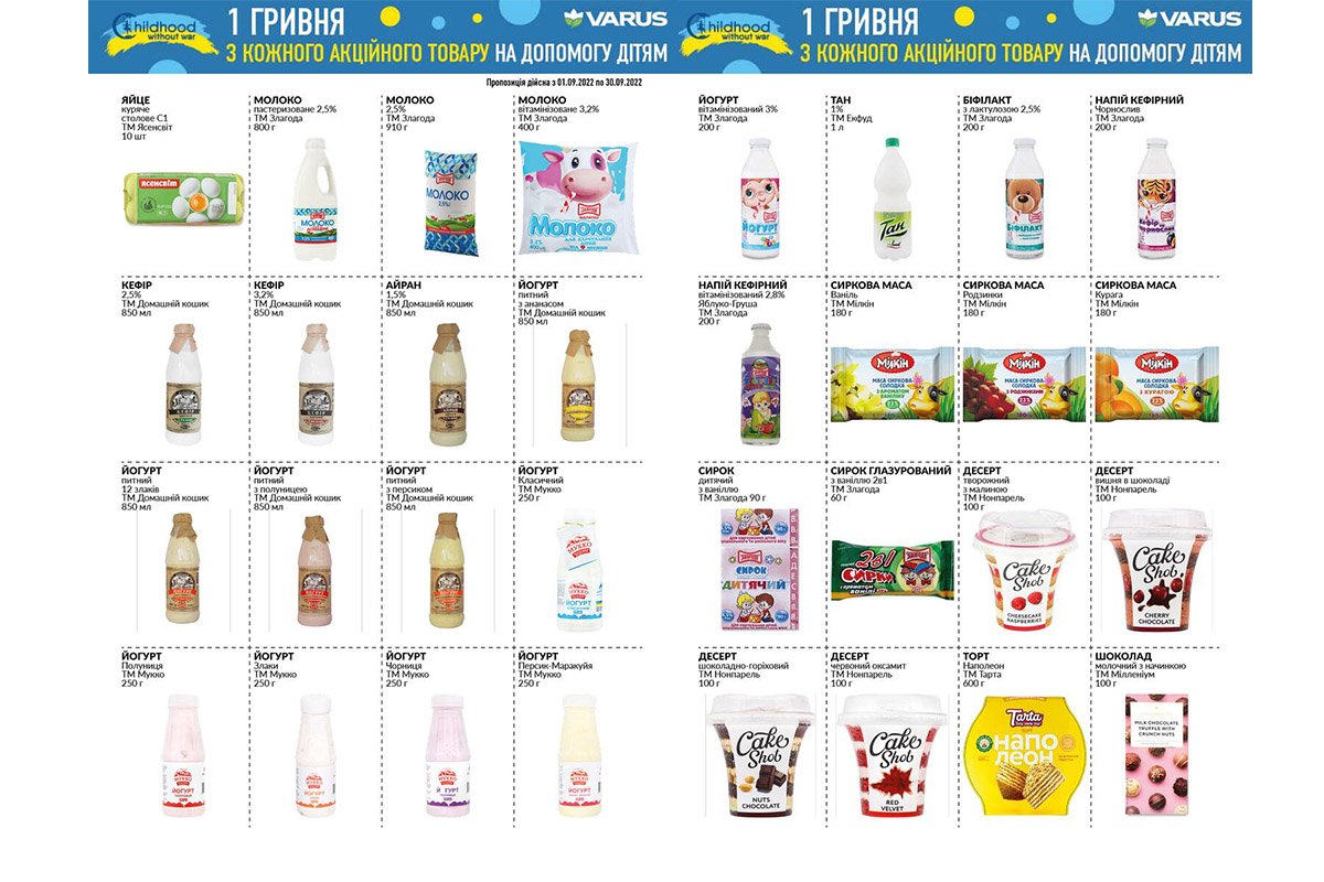 Купуйте у VARUS та допомагайте українським дітям-сиротам — триває благодійна акція 2